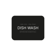 Klisteretikett - Dish Wash - Mattsvart