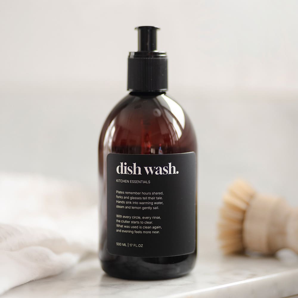 Klisteretikett Premium - Dish Wash - Mattsvart