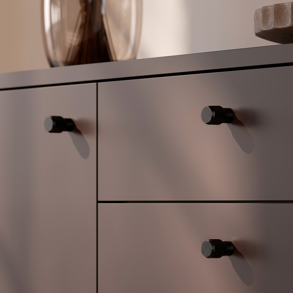 Knopp Brooklyn Ø20mm - Borstad Svart