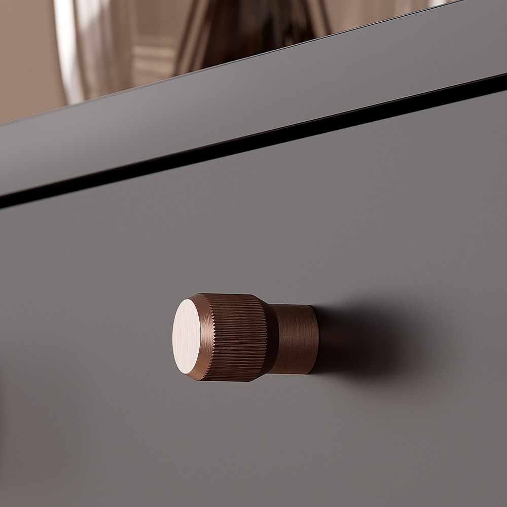 Knopp Brooklyn Ø20mm - Borstad Brons