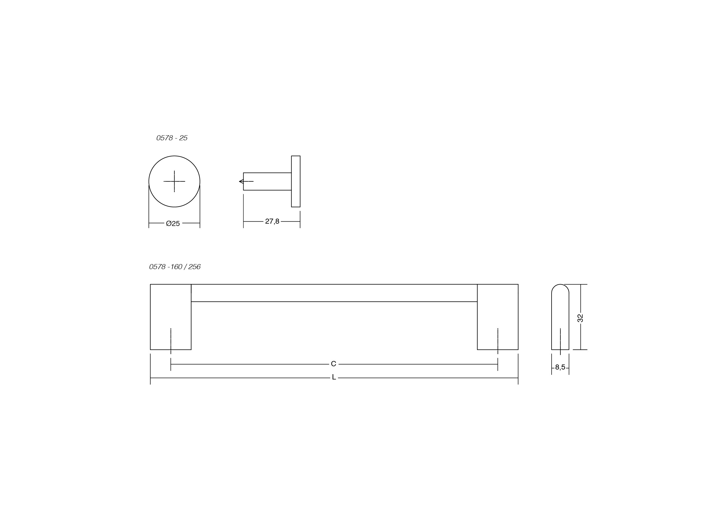 Knopp Nexx Ø25mm - Borstad Svart