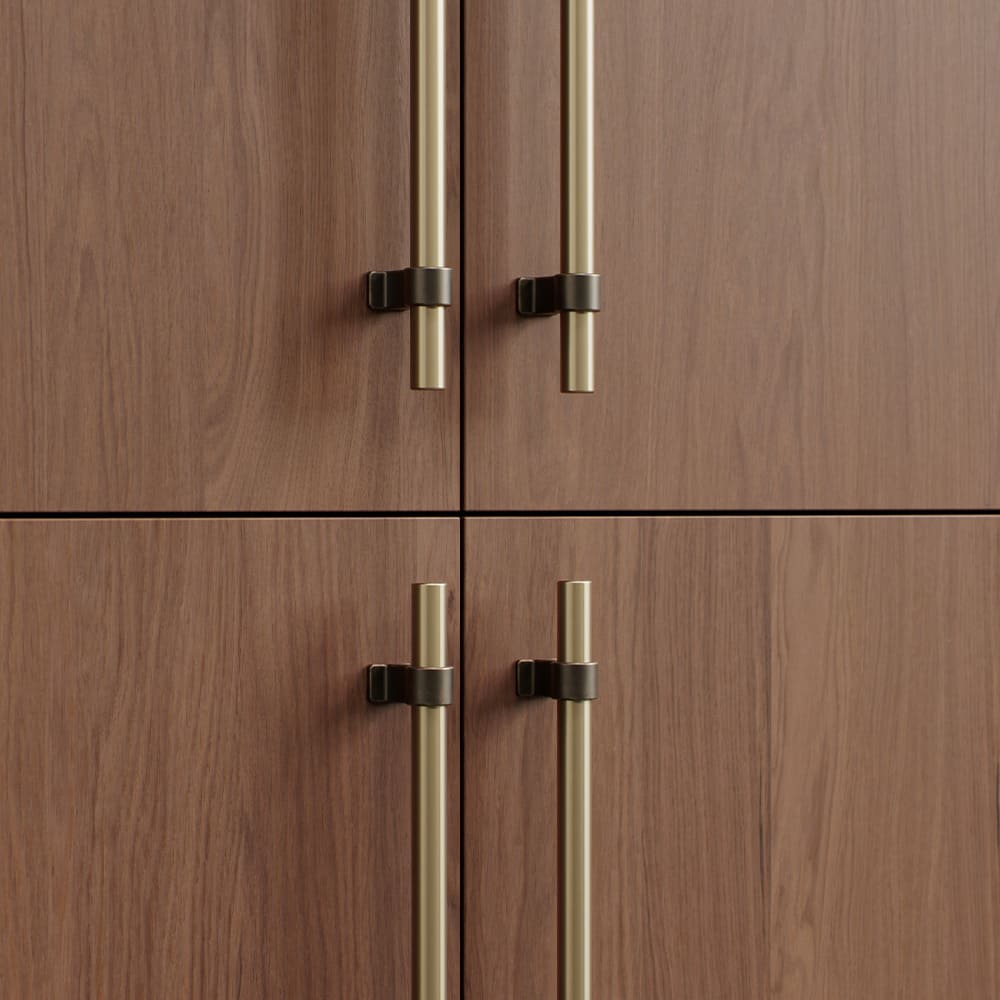 Handtag Bond - 160mm - Antik brun/Borstad mässing