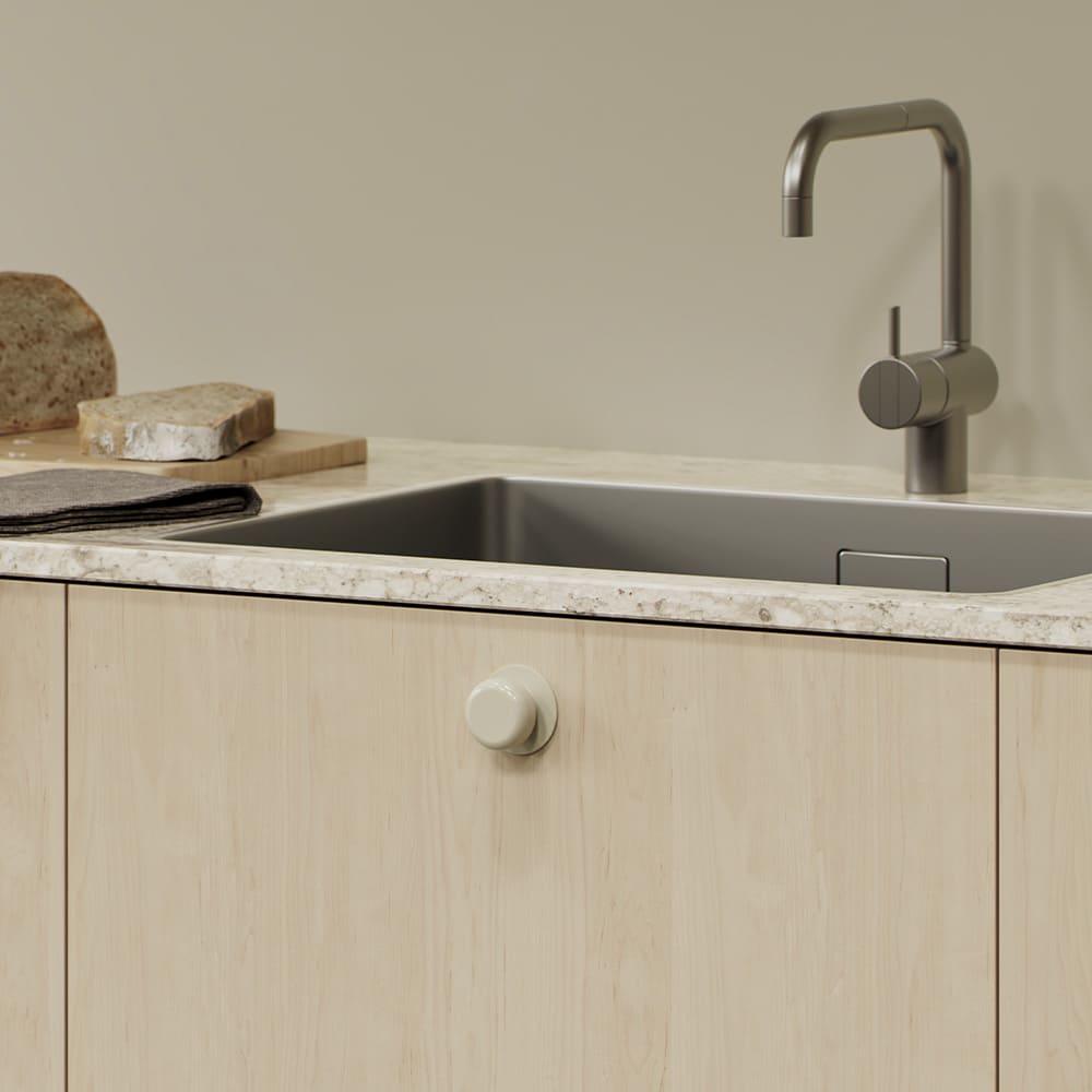 Knopp Colette - 50mm - Glossy Dusty Creme