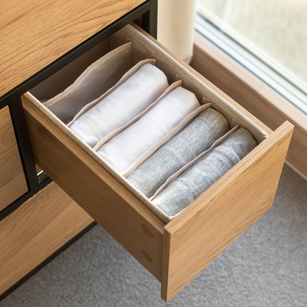 Förvaringslåda med 6-fack - Beige