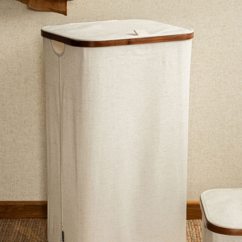 Tvättkorg Med Lock - Sand