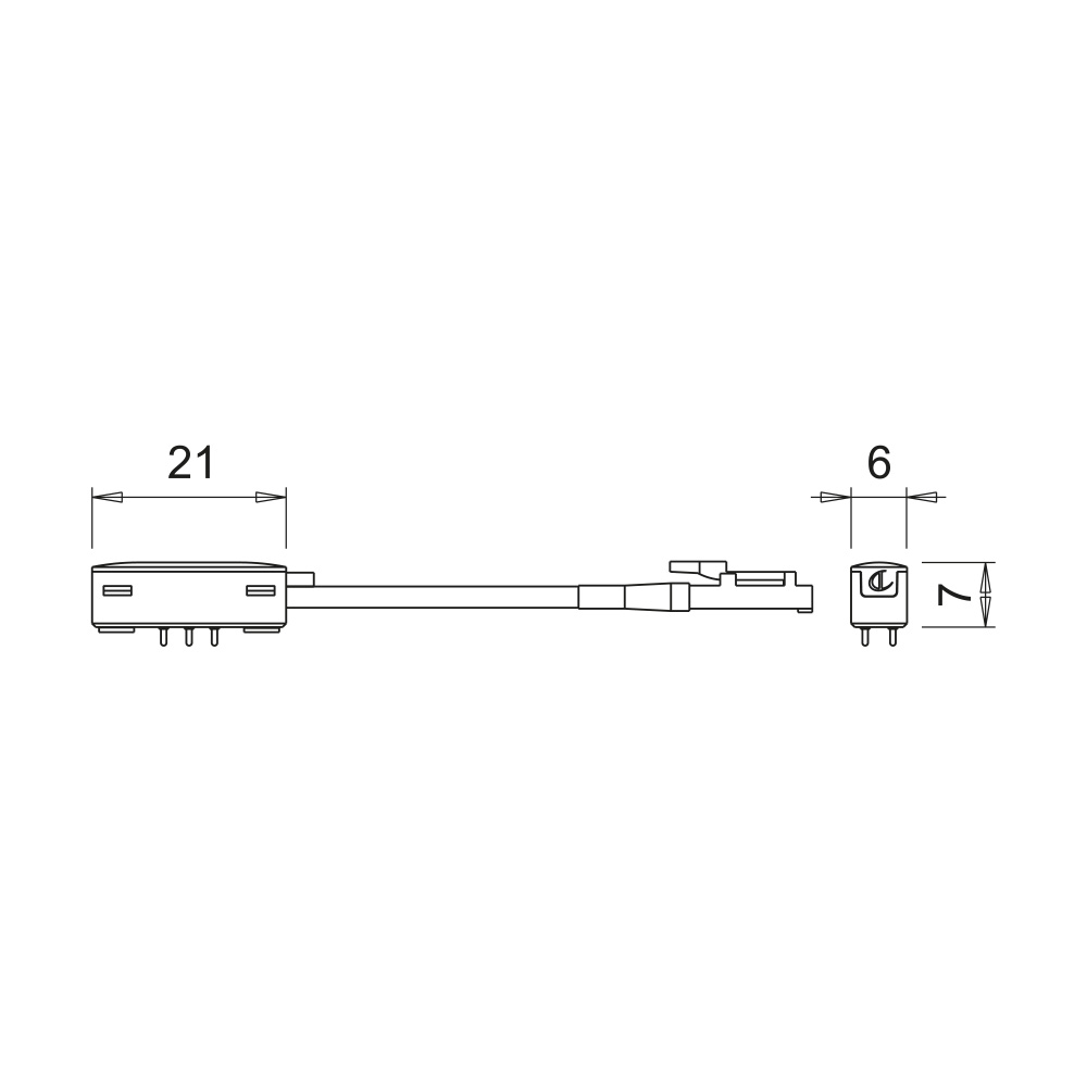 Anslutningskabel Magy Micro 24 - 1000mm - Svart