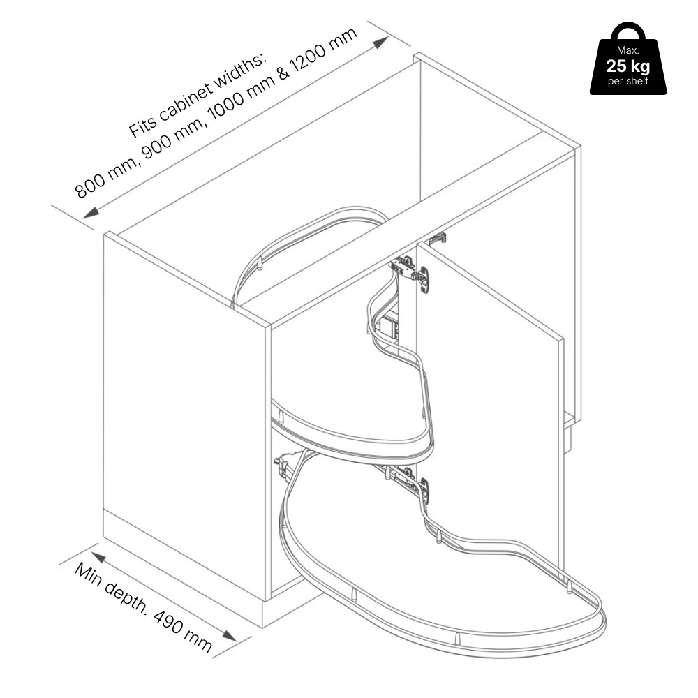 Hörnskåpsutdrag - Cornerstone Maxx